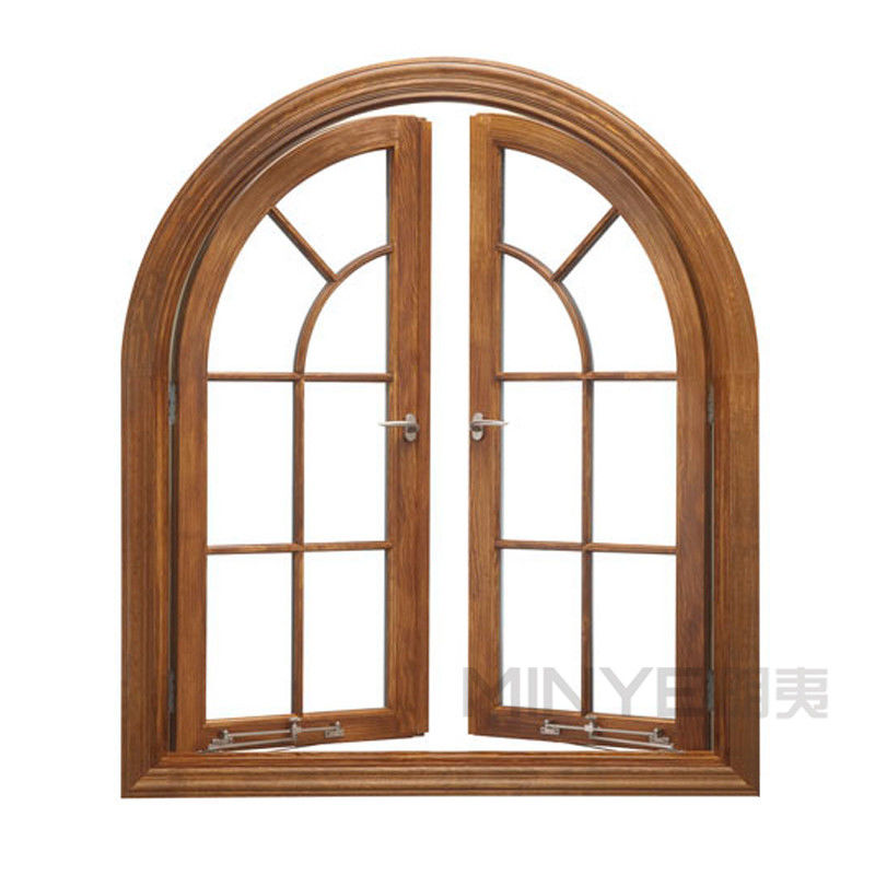 Customized Profile Color Aluminum Alloy Frame Curved Windows with Top Round Design