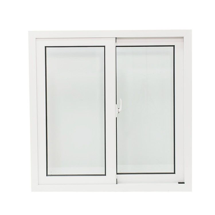 Hotel Hurricane Impact Proof 2 Track PVC Double Glazed Sliding Windows in Wood Color