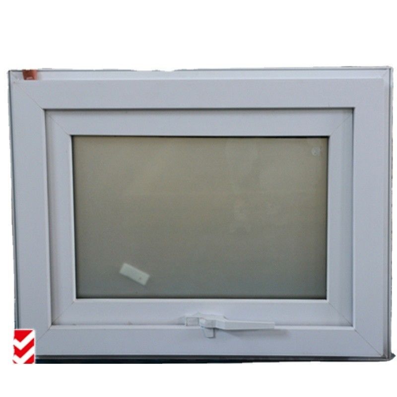 UPVC Frame and Modern Design Style Double Tempered Glass Awning Window in White Colour