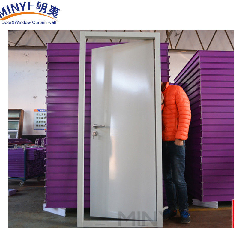 Anti-Theft Exterior Steel Security Door With Glass Iron Profile Thickness 0.6mm 2.0mm