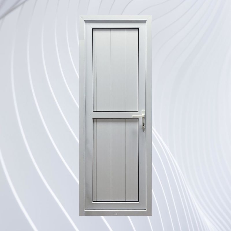 Windproof PVC French Style Main Doors UPVC Vertical Hinged Door with PVC Gusset Door