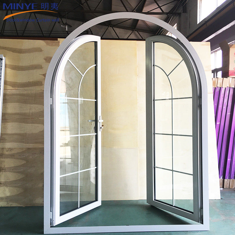 2mm Profile Thickness Arched French Doors with Side Panels or Germany Door Handware