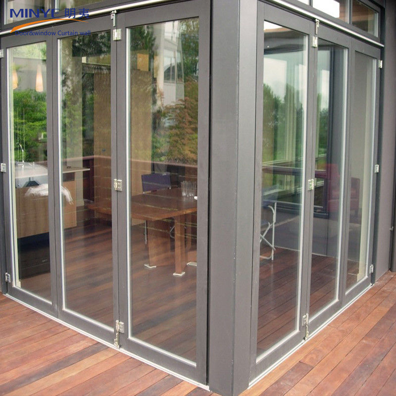Double Tempered Double Glazed Door Glass PVC Folding Door for Interior Partition Wall