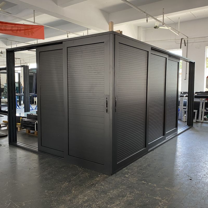 Entry Sliding Gusset Door System for Panoramic Corner Patio Doors Finished in Aluminum