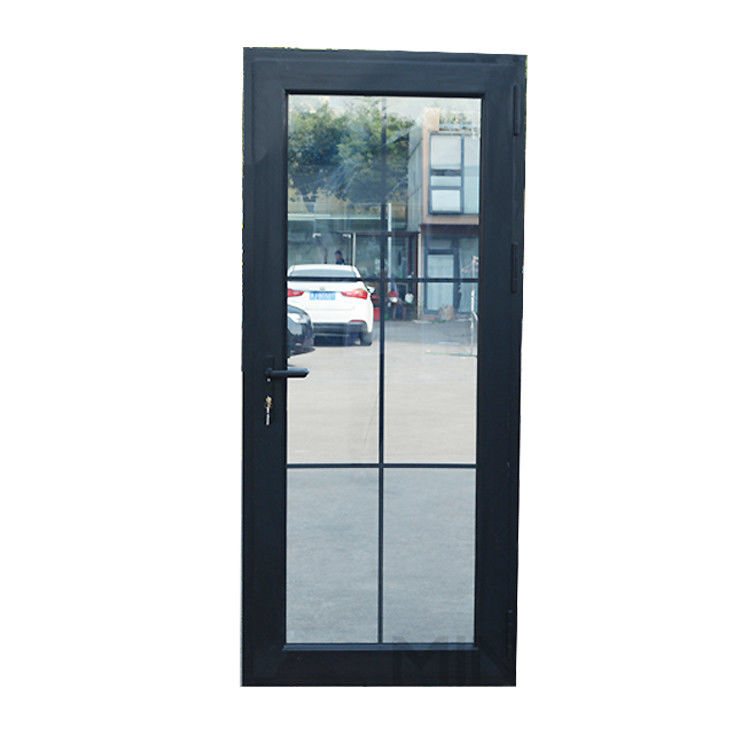 Customized Size Double Tempered Glass Aluminum Alloy Casement Door for Modern Bathroom