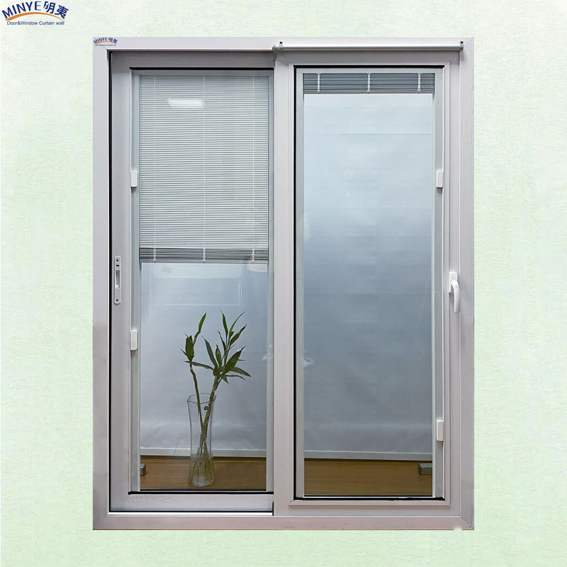 Interior Shop's Door Sliding Door with Automatic Closure and Glass Built-in Blinds