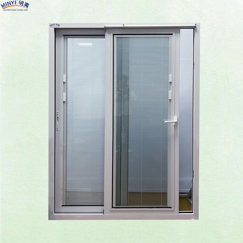 Villa Sliding Door with Built-In Glass Blinds Waterproof Aluminum Alloy Fiberglass Netting