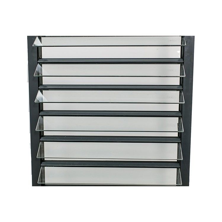 Ventilation Aluminum Glass Louvers Windows with Handle Lock Heat Insulating Advantage