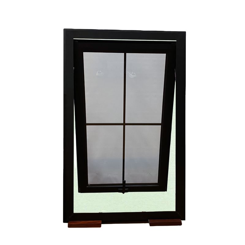 Swing Open Style Aluminum Awning Window with Double Tempered Glass and Built-in Lattice