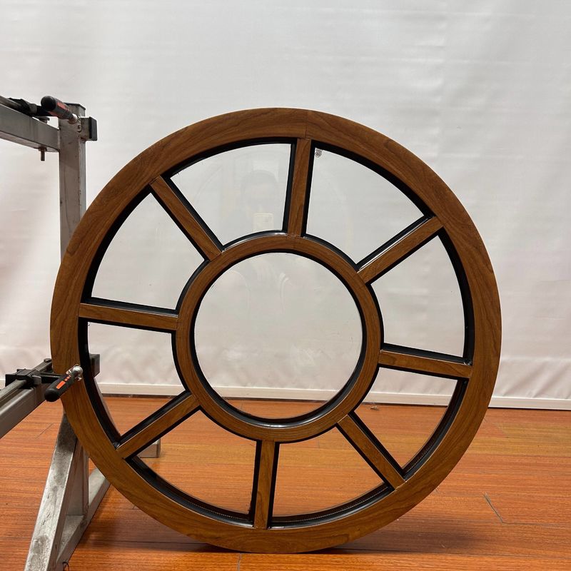 American-style Thermal Break Aluminum Fixed Window with Good Sealing in Wood Grain Color